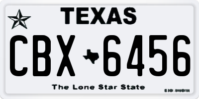 TX license plate CBX6456