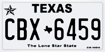 TX license plate CBX6459