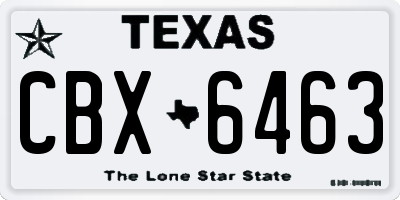 TX license plate CBX6463