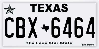 TX license plate CBX6464