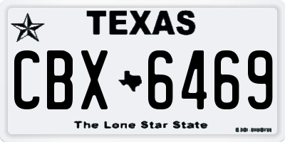 TX license plate CBX6469