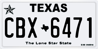 TX license plate CBX6471