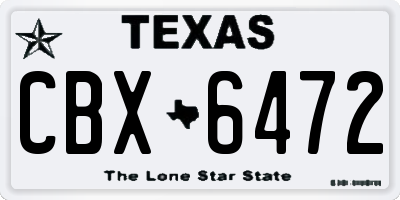 TX license plate CBX6472