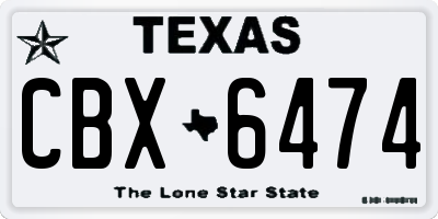 TX license plate CBX6474