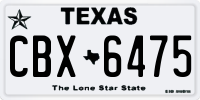 TX license plate CBX6475