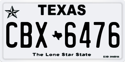 TX license plate CBX6476