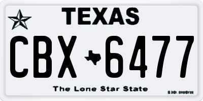 TX license plate CBX6477