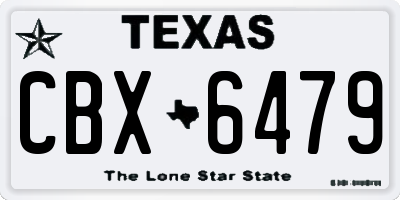 TX license plate CBX6479