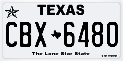 TX license plate CBX6480