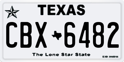 TX license plate CBX6482