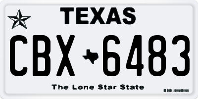 TX license plate CBX6483