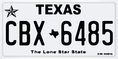 TX license plate CBX6485