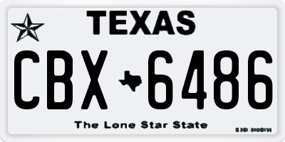 TX license plate CBX6486