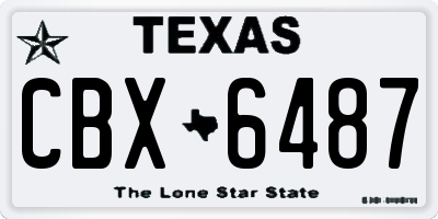 TX license plate CBX6487