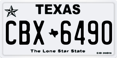 TX license plate CBX6490