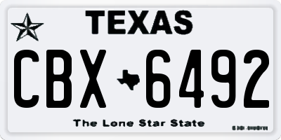 TX license plate CBX6492