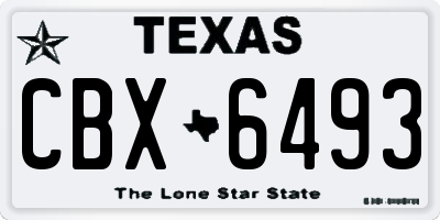 TX license plate CBX6493