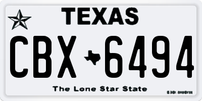 TX license plate CBX6494