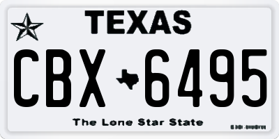 TX license plate CBX6495