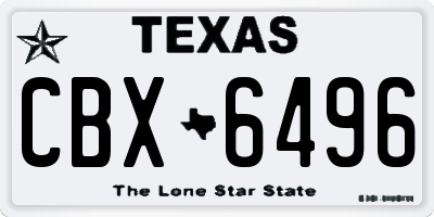 TX license plate CBX6496