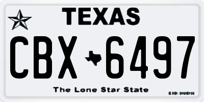 TX license plate CBX6497