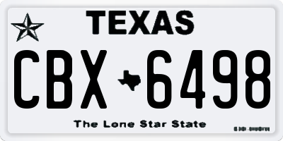 TX license plate CBX6498