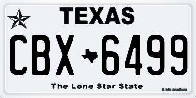 TX license plate CBX6499