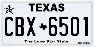 TX license plate CBX6501