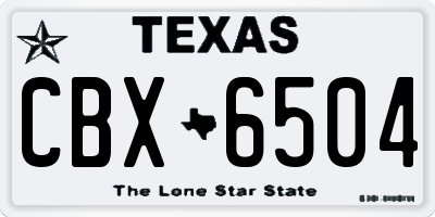 TX license plate CBX6504