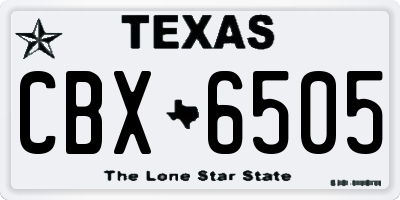 TX license plate CBX6505