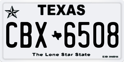 TX license plate CBX6508