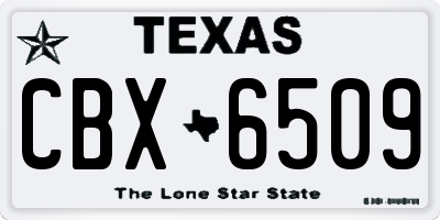 TX license plate CBX6509