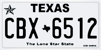 TX license plate CBX6512