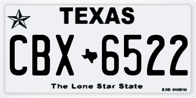 TX license plate CBX6522