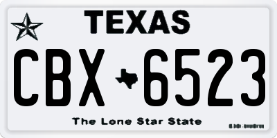 TX license plate CBX6523