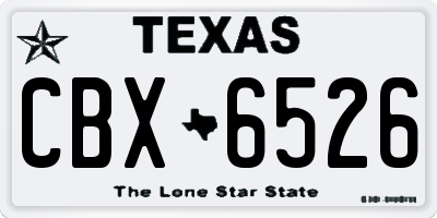 TX license plate CBX6526