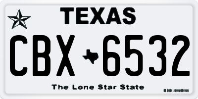 TX license plate CBX6532