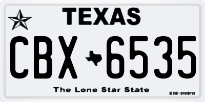 TX license plate CBX6535