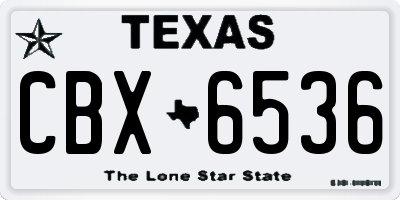 TX license plate CBX6536