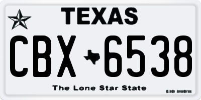 TX license plate CBX6538