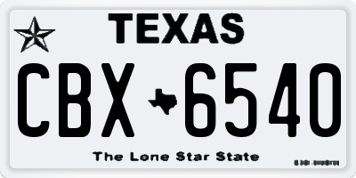 TX license plate CBX6540