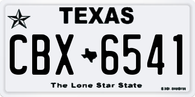 TX license plate CBX6541