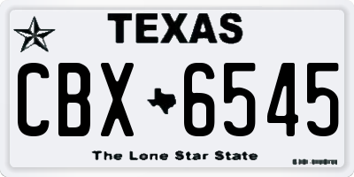 TX license plate CBX6545