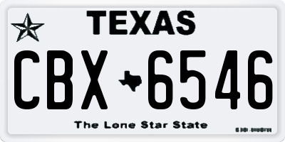 TX license plate CBX6546