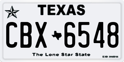 TX license plate CBX6548