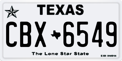 TX license plate CBX6549