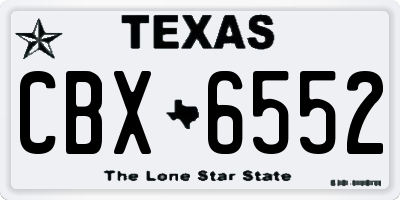 TX license plate CBX6552