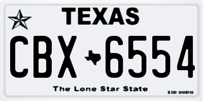 TX license plate CBX6554