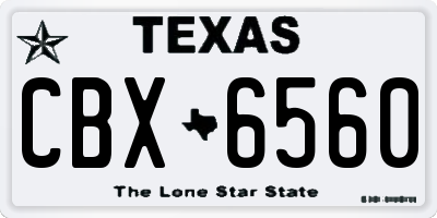 TX license plate CBX6560