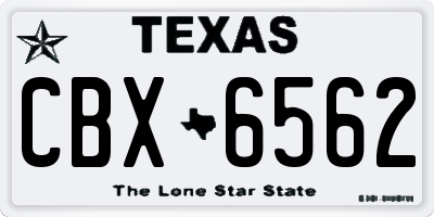 TX license plate CBX6562